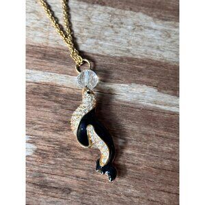 Swarovski Gold-Tone Pendant Necklace With Crystal & Rhinestone Accents Black & G